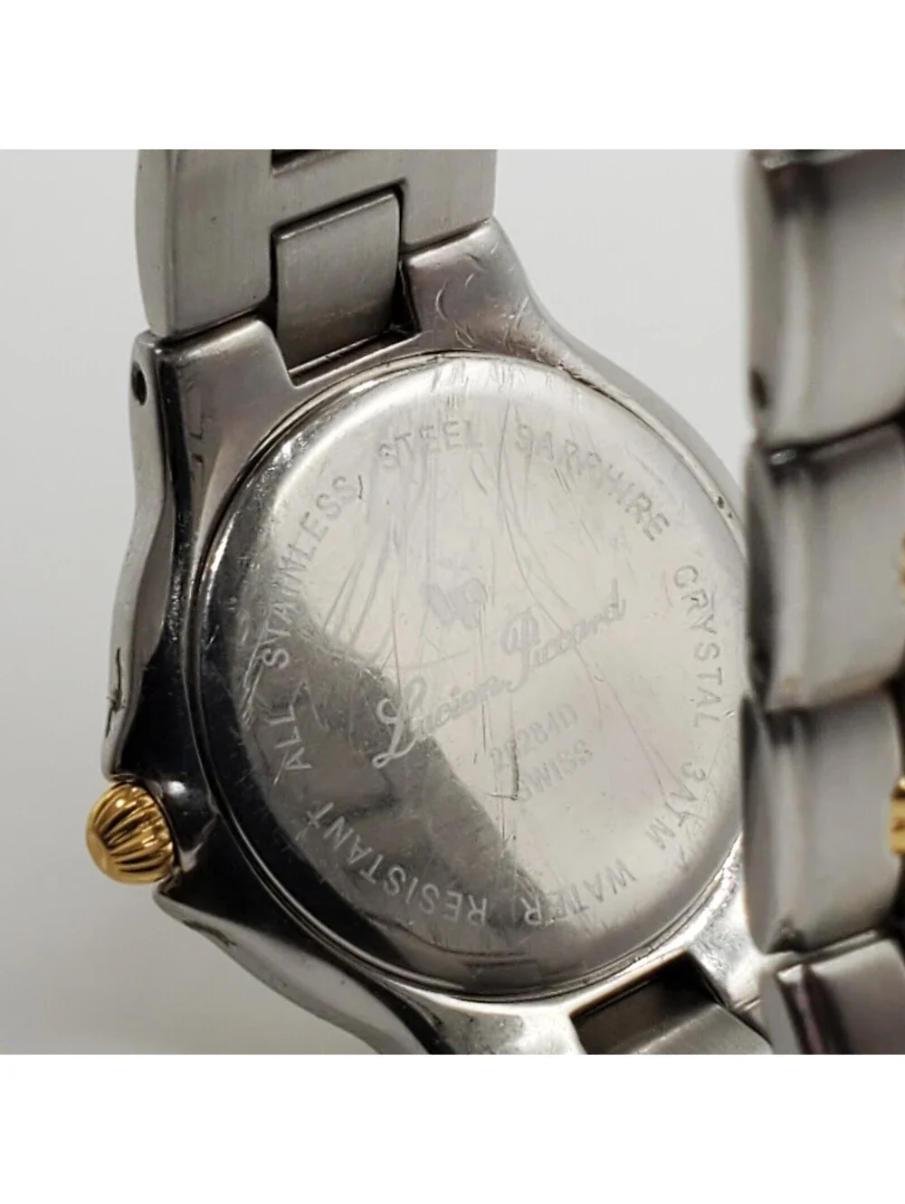 Lucien Piccard Sapphire Crystal Womens Watch 25mm Two-Tone New Battery